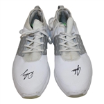 John Daly Signed Match Used White & Brown Puma Golf Shoes - Daly Collection