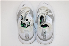 John Daly Signed Match Used White & Brown Puma Golf Shoes - Daly Collection