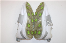 John Daly Signed Match Used White & Brown Puma Golf Shoes - Daly Collection