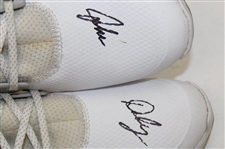 John Daly Signed Match Used White & Brown Puma Golf Shoes - Daly Collection