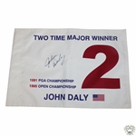 John Daly Signed 2 Time Major Winner Flag - Daly Collection JSA ALOA