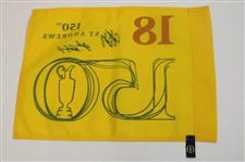 John Daly & John Daly Jr Signed 2022 OPEN Championship at St Andrews Yellow Flag JSA ALOA