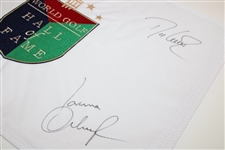 Love III, Woosnam, Mallon & Ochoa Signed World Golf Hall of Fame Flag JSA ALOA