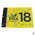 Koepka, Thomas, Daly & 11 others Signed 2024 PGA Championship At Valhalla Flag JSA ALOA
