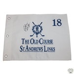 John Daly Signed Old Course at St Andrews White Embroidered Flag JSA ALOA
