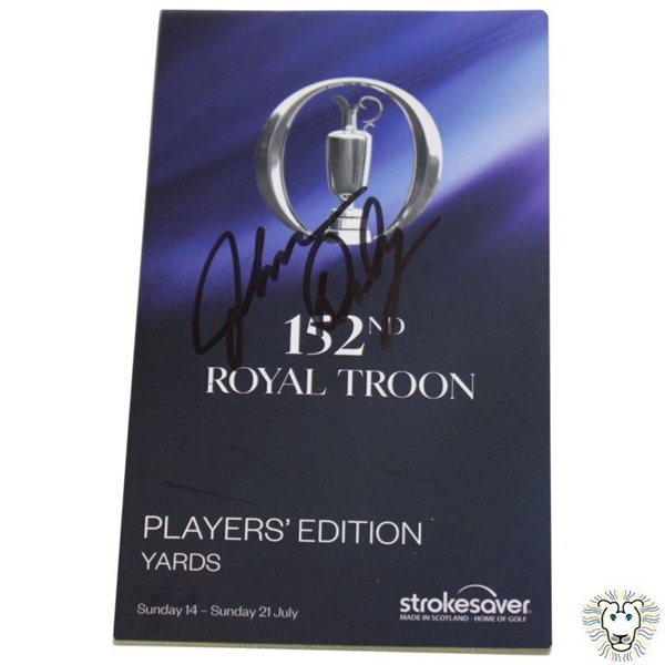 John Daly Signed 2024 OPEN Championship at Royal Troon Strokesaver Yardage Book JSA ALOA