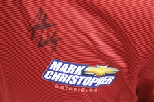 John Daly Signed Red And Grey Striped Dignity Collared Shirt with Sponsors JSA ALOA