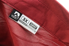John Daly Signed Red And Grey Striped Dignity Collared Shirt with Sponsors JSA ALOA