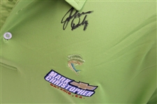 John Daly Signed Neon Green Cool Fish Collared Shirt with Sponsors JSA ALOA