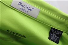 John Daly Signed Neon Green Cool Fish Collared Shirt with Sponsors JSA ALOA