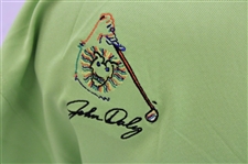 John Daly Signed Neon Green Cool Fish Collared Shirt with Sponsors JSA ALOA