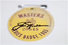 Jack Nicklaus Signed 1965 Masters Tournament SERIES Badge #20545 JSA ALOA