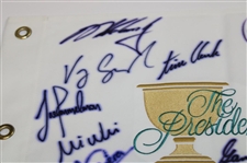 Multi Signed 2005 Presidents Cup at Robert Trent Jones Golf Club Flag JSA ALOA