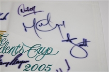 Multi Signed 2005 Presidents Cup at Robert Trent Jones Golf Club Flag JSA ALOA