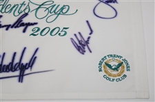 Multi Signed 2005 Presidents Cup at Robert Trent Jones Golf Club Flag JSA ALOA