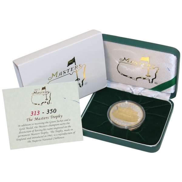 2015 Masters Ltd Ed Trophy Coin In Box with Card #313/350 - Jordan Spieth Win