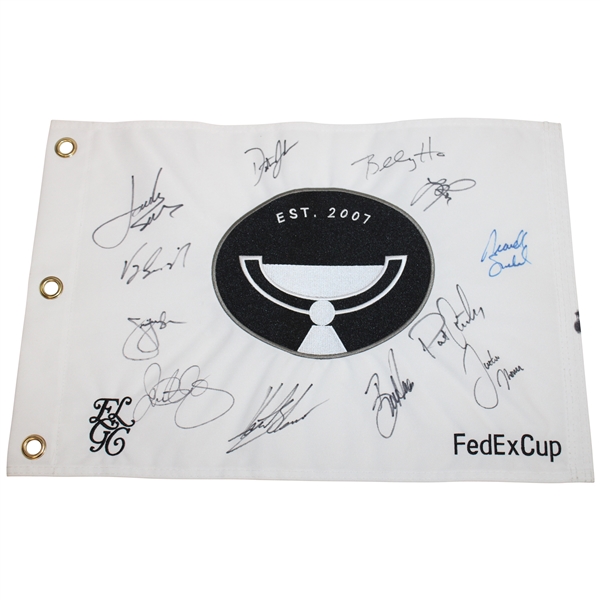 Spieth, Mcilroy, Thomas, & Other Champs Signed Tour Championship East Lake Flag JSA ALOA