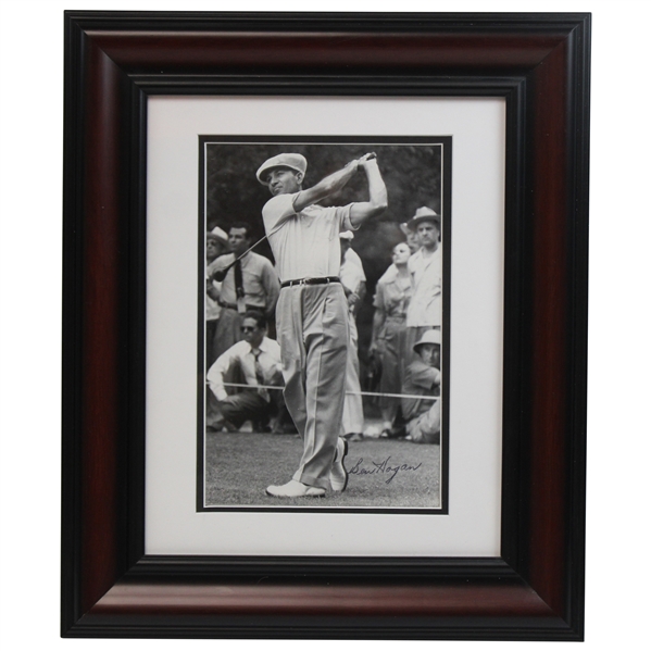 Ben Hogan Signed Post Swing Photo - Framed JSA ALOA