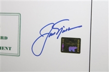 Jack Nicklaus Signed 1986 Masters Scorecard Display JSA ALOA