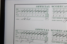 Jack Nicklaus Signed 1986 Masters Scorecard Display JSA ALOA