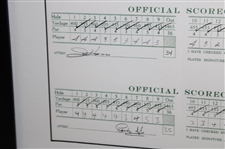 Jack Nicklaus Signed 1986 Masters Scorecard Display JSA ALOA