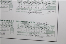 Jack Nicklaus Signed 1986 Masters Scorecard Display JSA ALOA