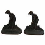Vintage Knickered Golfer Figure Bookends 