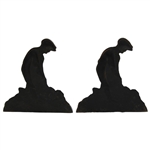 Vintage Knickered Golfer Figure Bookends 