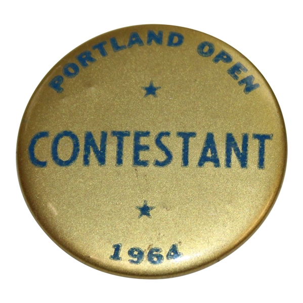 1964 Portland Open Contestant Badge - Nicklaus Win - Charles Coody Collection
