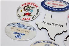 Twelve (12) Tournament Contestant Wife Badge/Pins - Charles Coody Collection