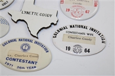 Twelve (12) Tournament Contestant Wife Badge/Pins - Charles Coody Collection