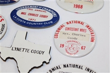 Twelve (12) Tournament Contestant Wife Badge/Pins - Charles Coody Collection
