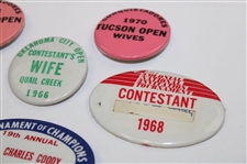 Twelve (12) Tournament Contestant Wife Badge/Pins - Charles Coody Collection