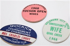 Twelve (12) Tournament Contestant Wife Badge/Pins - Charles Coody Collection