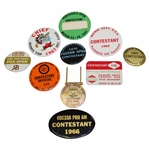 Ten (10) Tournament Contestant Badges - Odessa, Buick, Pensacola & more - Charles Coody Collection