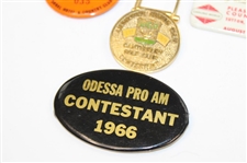 Ten (10) Tournament Contestant Badges - Odessa, Buick, Pensacola & more - Charles Coody Collection