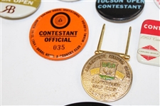 Ten (10) Tournament Contestant Badges - Odessa, Buick, Pensacola & more - Charles Coody Collection