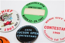 Ten (10) Tournament Contestant Badges - Odessa, Buick, Pensacola & more - Charles Coody Collection