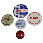 Five (5) Tournament Contestant Badges - Cajun, Lucky, 500 Festival & more - Charles Coody Collection