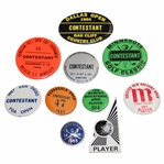 Ten (10) Tournament Contestant Badges - Memphis, Dallas, Minnesota & more - Charles Coody Collection