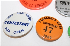 Ten (10) Tournament Contestant Badges - Memphis, Dallas, Minnesota & more - Charles Coody Collection