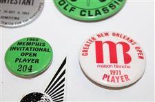 Ten (10) Tournament Contestant Badges - Memphis, Dallas, Minnesota & more - Charles Coody Collection