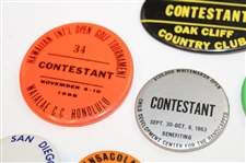 Ten (10) Tournament Contestant Badges - Memphis, Dallas, Minnesota & more - Charles Coody Collection