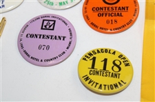 Ten (10) Tournament Contestant Badges - Doral, Crosby, Colonial & more - Charles Coody Collection