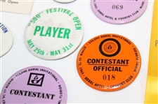 Ten (10) Tournament Contestant Badges - Doral, Crosby, Colonial & more - Charles Coody Collection