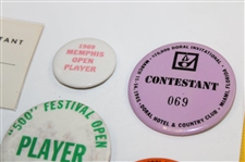 Ten (10) Tournament Contestant Badges - Doral, Crosby, Colonial & more - Charles Coody Collection