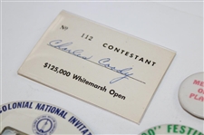 Ten (10) Tournament Contestant Badges - Doral, Crosby, Colonial & more - Charles Coody Collection