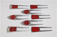 Eight (8) Tournament Contestant Red Label Divot Tools - 1967, 1970 & 1971 - Charles Coody Collection