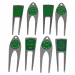 Eight (8) Tournament Contestant Green Label Divot Tools - 1967, 1970 & 1971 - Charles Coody Collection