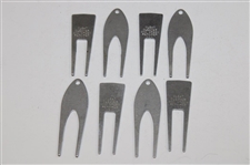 Eight (8) Tournament Contestant Green Label Divot Tools - 1967, 1970 & 1971 - Charles Coody Collection